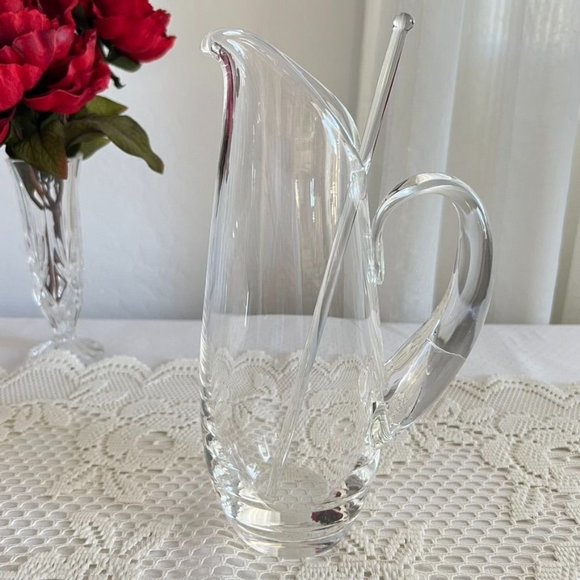Steuben Dining Vintage Steuben Crystal Martini Pitcher With Stirrer